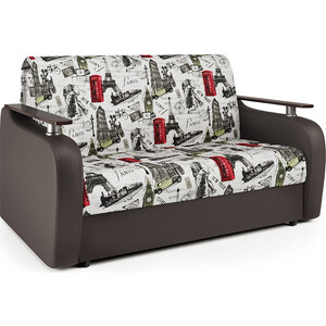 Диван-кровать Шарм-Дизайн Гранд Д 120 велюр Париж и экокожа шоколад кресло кровать шарм дизайн гранд д 80 велюр ультра миднайт