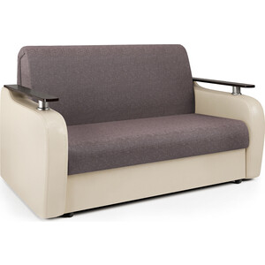 Диван-кровать Шарм-Дизайн Гранд Д 120 рогожка латте и экокожа беж кресло из искусственного ротанга гранд латте коричневый
