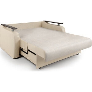 Диван-кровать Шарм-Дизайн Гранд Д 120 экокожа беж и шенилл беж