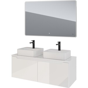 Мебель для ванной Dreja W 125 с ящиками, столешница, белый глянец