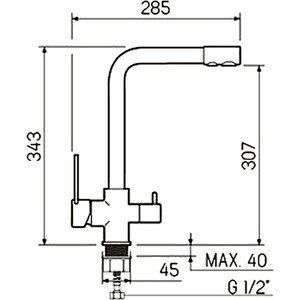 Смеситель для кухни РМС SL130 с подключением к фильтру, хром (SL130-015F)