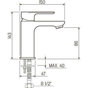 Смеситель для раковины РМС SL133 хром (SL133-001F)