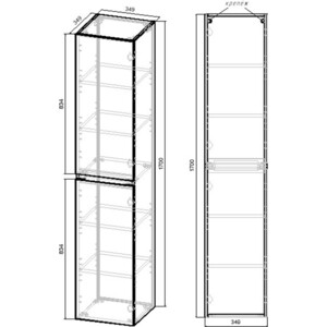 фото Пенал vincea fine 35 подвесной, r.wood (vsc-2nf170rw)