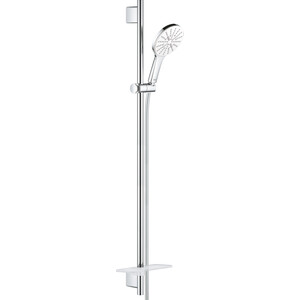 фото Душевой гарнитур grohe rainshower smartactive с полочкой, 90 см, белая луна (26578ls0)