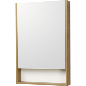 Зеркальный шкаф Акватон Сканди 55 белый/дуб рустикальный (1A252102SDZ90) зеркальный шкаф акватон флай 80 дуб крафт 1a237702fax10