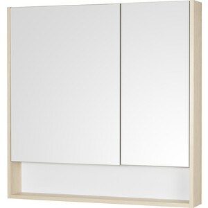 Зеркальный шкаф Акватон Сканди 90 белый/дуб верона (1A252302SDB20)