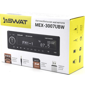 Автомагнитола SWAT MEX-3007UBW1 din медиа ресивер4х50 вт MP3USBSD белые кнопки