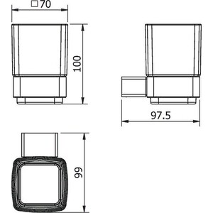 Стакан для ванной Langberger квадратный, черный (11311A-BP)