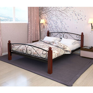 Кровать металлическая Милсон Вероника Lux Plus 200x160 черный - фото 2