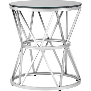 фото Журнальный столик stool group вива 50x50, стекло черное, сталь серебро eet-080