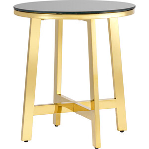 фото Журнальный столик stool group альба 50x50 стекло черное, сталь золото eet-095-r-tg