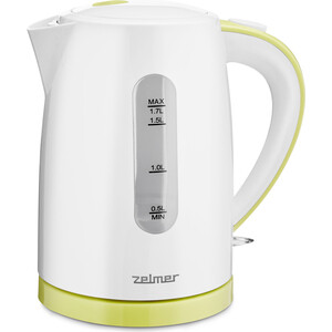 Чайник электрический Zelmer ZCK7616L white/lime чайник электрический zelmer zck7635w 2200 вт белый 1 7 л пластик