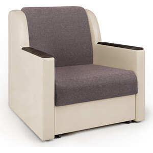 Кресло-кровать Шарм-Дизайн Аккорд Д рогожка латте и экокожа беж кушетка шарм дизайн малыш латте