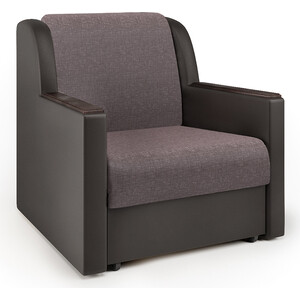 Кресло-кровать Шарм-Дизайн Аккорд Д рогожка латте и экокожа шоколад кушетка шарм дизайн малыш латте