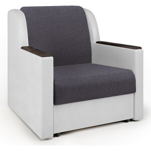 Кресло-кровать Шарм-Дизайн Аккорд Д серая рогожка и экокожа белая кресло кровать шарм дизайн аккорд м фиолетовая рогожка и экокожа белая