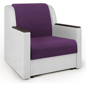 Кресло-кровать Шарм-Дизайн Аккорд Д фиолетовая рогожка и экокожа белая сумка переноска средняя 39 х 19 х 27 см оксфорд фиолетовая