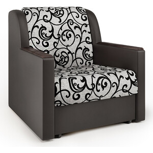 Кресло-кровать Шарм-Дизайн Аккорд Д экокожа шоколад и узоры диван кровать шарм дизайн аккорд м 160 экокожа шоколад и серый шенилл