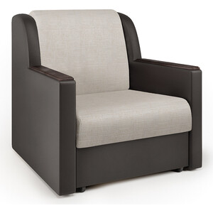Кресло-кровать Шарм-Дизайн Аккорд Д экокожа шоколад и шенилл беж