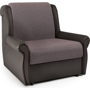 Кресло-кровать Шарм-Дизайн Аккорд М рогожка латте и экокожа шоколад кушетка шарм дизайн малыш латте