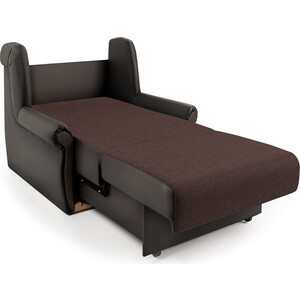 Кресло-кровать Шарм-Дизайн Аккорд М рогожка шоколад и экокожа шоколад