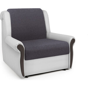 Кресло-кровать Шарм-Дизайн Аккорд М серая рогожка и экокожа белая кресло mealux match y 528 g grey base основание серое обивка серая однотонная