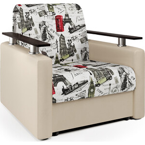 Кресло-кровать Шарм-Дизайн Шарм велюр Париж и экокожа беж кровать алькасар с пм 190×210 см эко деревянный каркас ящик велюр велутто 36