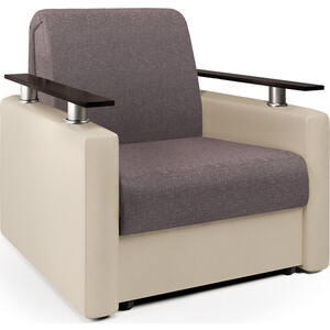 кресло bradex alex латте fr 0415 Кресло-кровать Шарм-Дизайн Шарм рогожка латте и экокожа беж