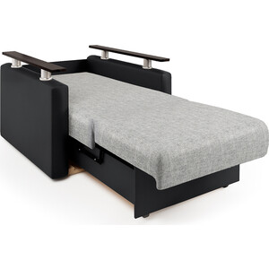 Кресло-кровать Шарм-Дизайн Шарм экокожа черная и серый шенилл