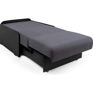 Кресло-кровать Шарм-Дизайн Коломбо БП серая рогожка и экокожа черный