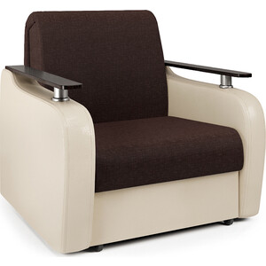 Кресло-кровать Шарм-Дизайн Гранд Д рогожка шоколад и экокожа беж