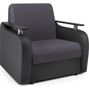Кресло-кровать Шарм-Дизайн Гранд Д серая рогожка и черная экокожа кресло mebel ars гранд голубой luna 089 ппу кровать