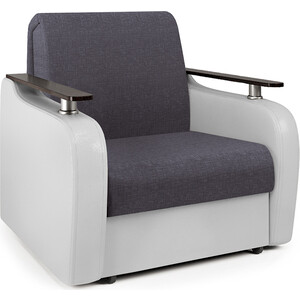 Кресло-кровать Шарм-Дизайн Гранд Д серая рогожка и экокожа белая кресло кровать mebel ars гранд бархат шоколадный star velvet 60 cofee