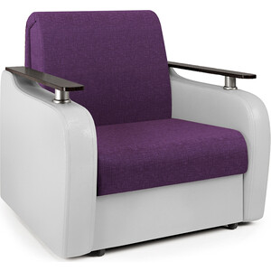 Кресло-кровать Шарм-Дизайн Гранд Д фиолетовая рогожка и экокожа белая сумка переноска средняя 39 х 19 х 27 см оксфорд фиолетовая