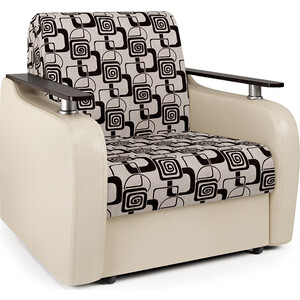 кресло кровать mebel ars гранд велюр пудра нв 178 18 Кресло-кровать Шарм-Дизайн Гранд Д экокожа беж и ромб