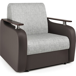 фото Кресло-кровать шарм-дизайн гранд д экокожа шоколад и серый шенилл