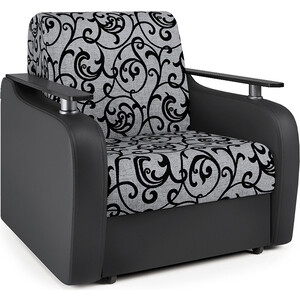 кресло кровать mebel ars квартет экокожа черная Кресло-кровать Шарм-Дизайн Гранд Д экокожа черная и узоры