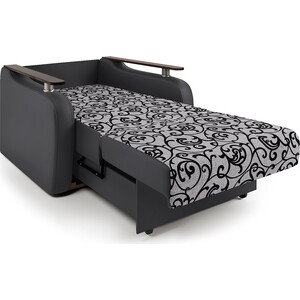 Кресло-кровать Шарм-Дизайн Гранд Д экокожа черная и узоры