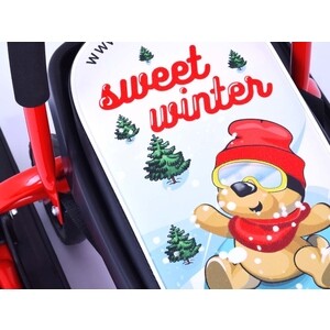 фото Снегокат барс 111 mobile с т-образным толкателем и колесной базой (sweet winter красный)