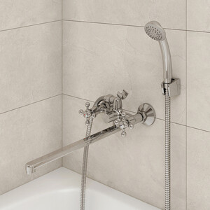 Смеситель для ванны Milardo Duplex универсальный с душем, хром (DUPSBL2M10)