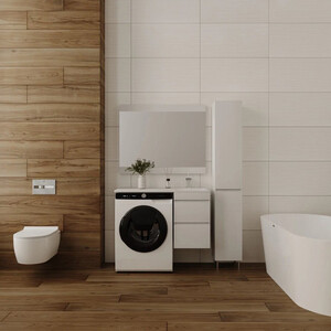 Мебель для ванной Style line Даллас Люкс 38 (100R) подвесная, под стиральную машину, белая