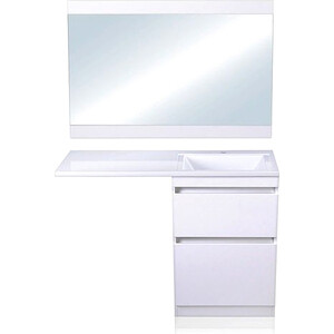 Мебель для ванной Style line Даллас Люкс 58 (120R) напольная, под стиральную машину, белая эмаль мебель для ванной style line даллас 140 люкс plus белая напольная