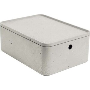 фото Декоративный ящик curver beton m rect box+lid grey 25x34x13 см (243400)