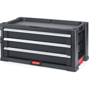 фото Ящик для инструментов keter 3 drawers plas slide black (модуль с 3мя отсеками) (237791)