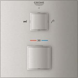 Термостат для ванны Grohe Grohtherm Cube накладная панель, для 35600, суперсталь (24155DC0)