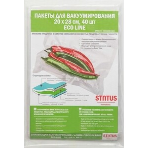Пакеты для вакуумного упаковщика STATUS VB 202840-ECO контейнеры для вакуумного упаковщика status vac rec bigger green