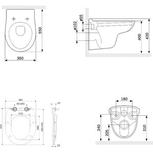 Комплект унитаза Am.Pm Sense безободковый, с инсталляцией Grohe, клавиша хром, сиденье микролифт (C741700WH, C747855WH, 38775001) Sense безободковый, с инсталляцией Grohe, клавиша хром, сиденье микролифт (C741700WH, C747855WH, 387 - фото 2