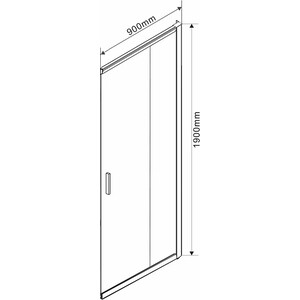 Дверное полотно Vincea Garda VHC-1G 90x190 профиль хром, стекло шиншилла (VHC-1G900CH)