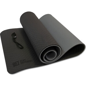 фото Коврик для йоги original fittools 10 мм двухслойный tpe черно-серый