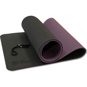 фото Коврик для йоги original fittools 10 мм двухслойный tpe черно-фиолетовый