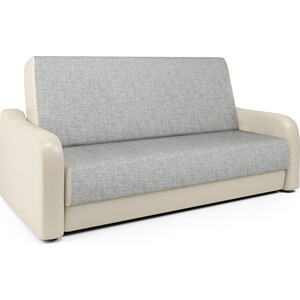 прямой диван мебелик вега 10 ткань серый каркас венге п0005648 Диван книжка Шарм-Дизайн Грант М 120 экокожа беж и серый шенилл
